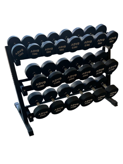 ADVG Round Dumbbells Set 10-30kg and Rack