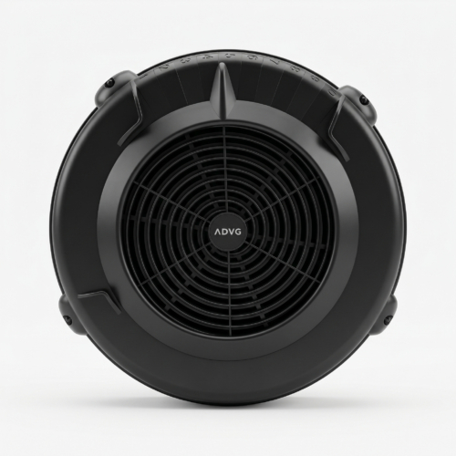 ADVG SkiErg air-resistance fan and numbered damper guard, all-black, rear view