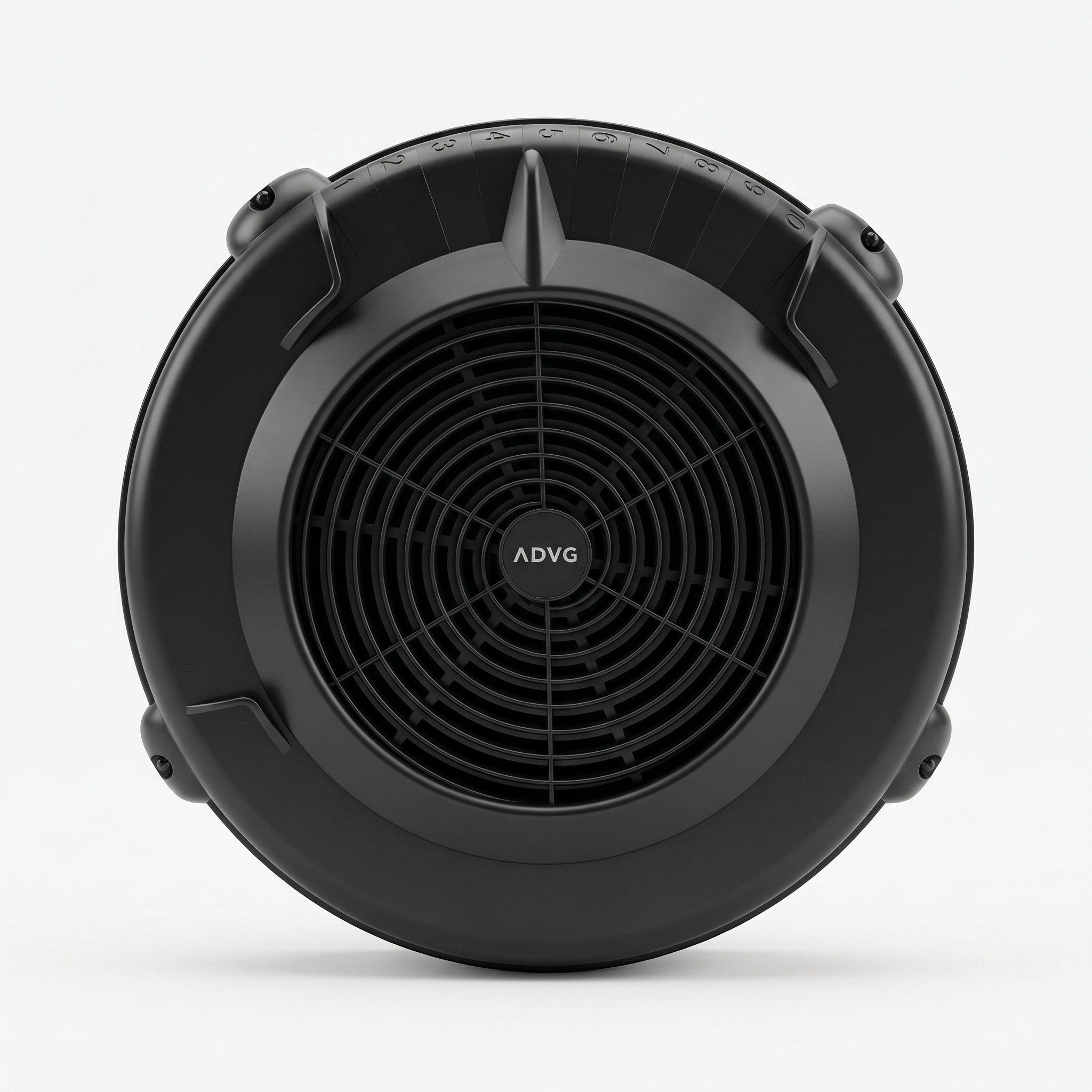 ADVG SkiErg air-resistance fan and numbered damper guard, all-black, rear view