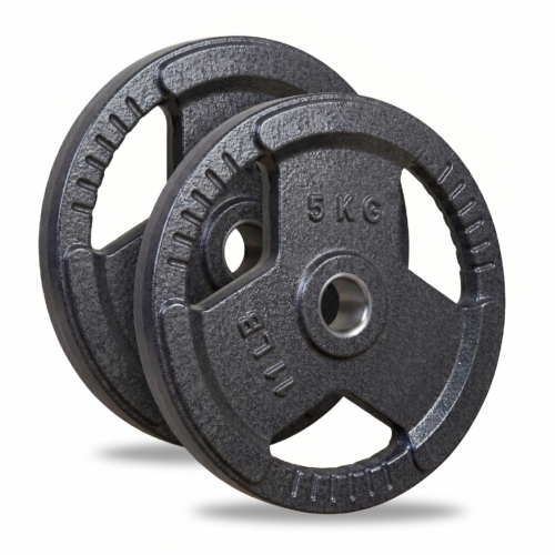 ADVG Cast Iron Olympic Tri Grip Weights - 2 x 5kg pair