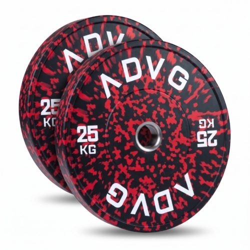 ADVG speckled rubber bumper plates, pair of 2 x 25kg, two plates on white