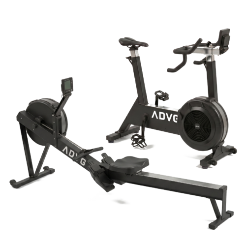 ADVG BikeErg and RowErg bundle, matte black, on white