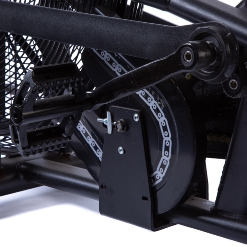 ADVG AirBike PowerMax 1.0 chain drive and crank arm close-up