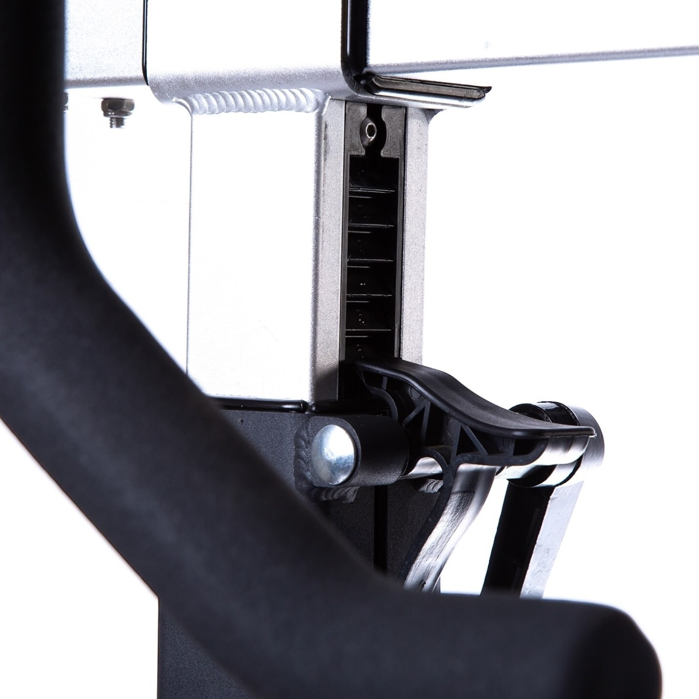 ADVG BikeErg PowerMax 1.0 handlebar post and quick-release lever close-up