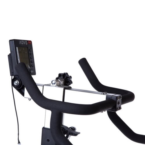 ADVG BikeErg PowerMax 1.0 handlebars, monitor and adjustment knob close-up