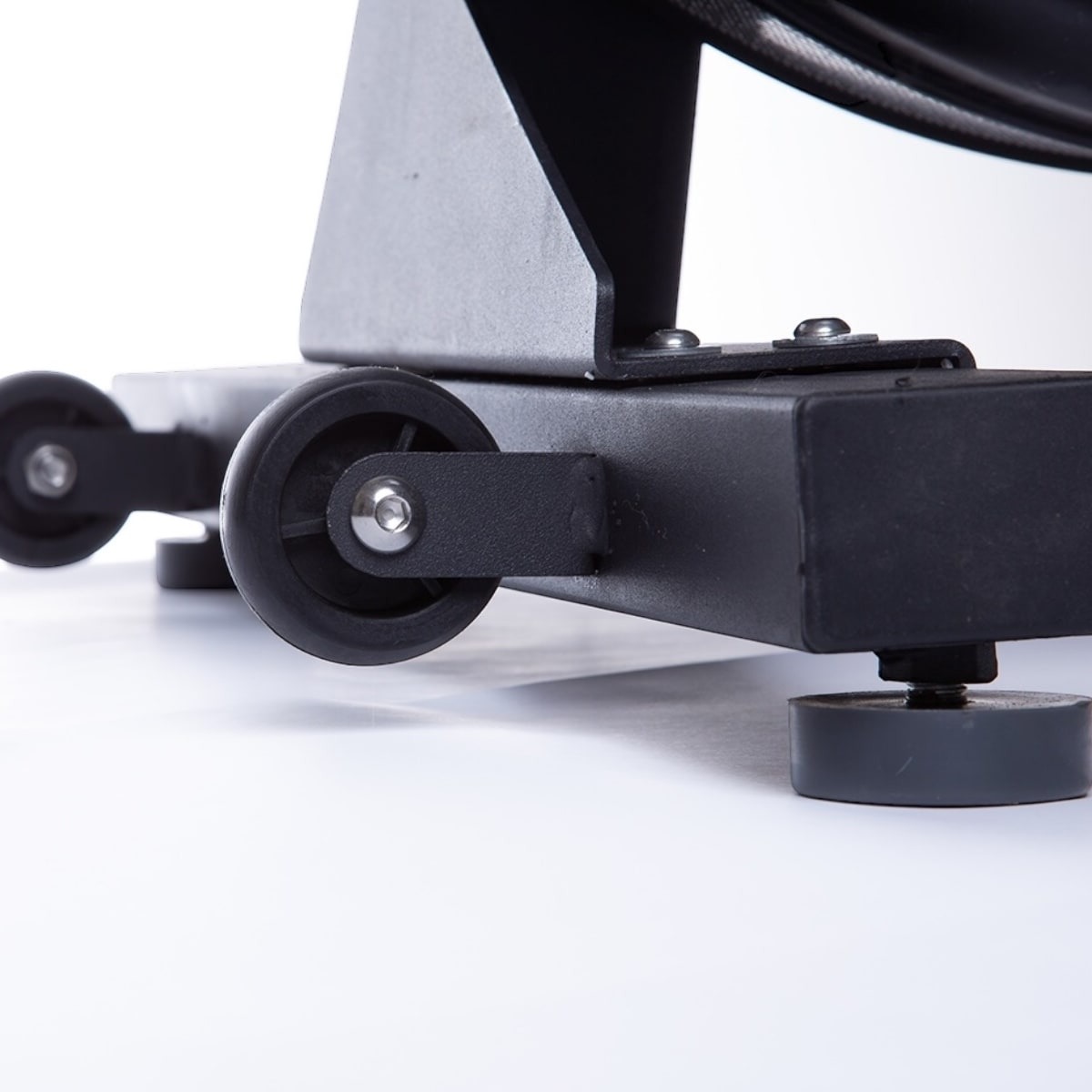 ADVG BikeErg PowerMax 1.0 transport wheels and levelling foot close-up