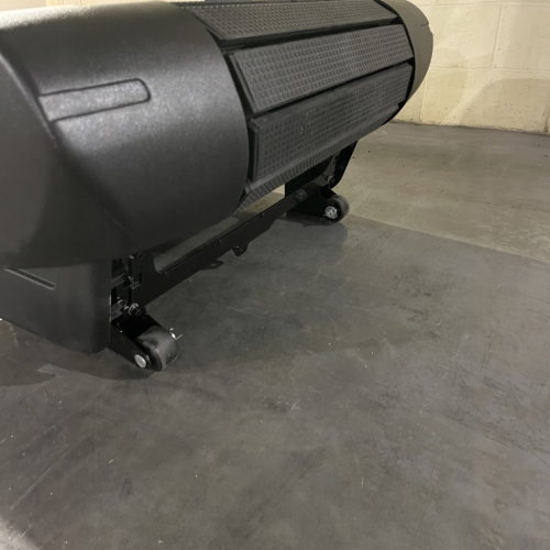 ADVG Commercial Curved Treadmill CurveMax 1.0 rear view of the curved deck and transport wheels