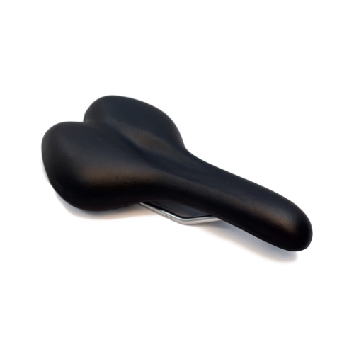 Concept2 BikeErg saddle: black padded saddle on silver rails