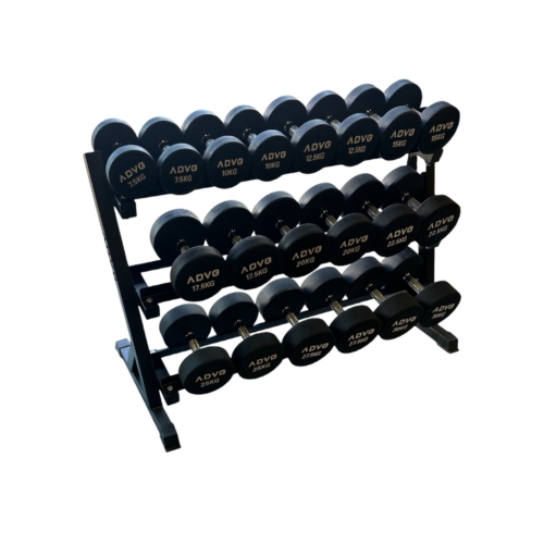 ADVG Round Dumbbells Set 10-30kg and Rack
