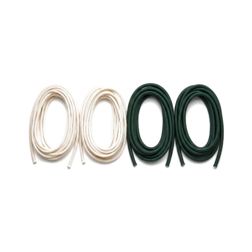 SkiErg cord kit: two white handle cords and two dark green shock cords