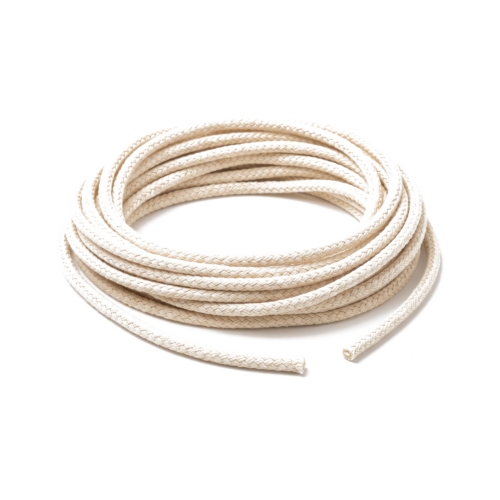 SkiErg handle cord: white solid braided cord, coiled