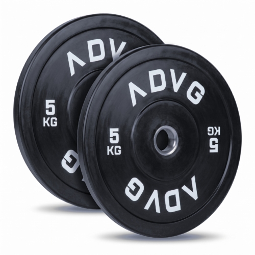 ADVG vulcanised rubber bumper Olympic weight plates, pair of 5kg