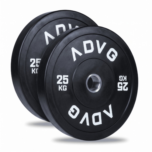 ADVG vulcanised rubber bumper Olympic weight plates, pair of 25kg