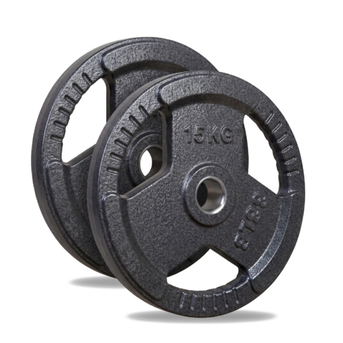 ADVG cast iron tri grip Olympic weight plates, pair of 15kg