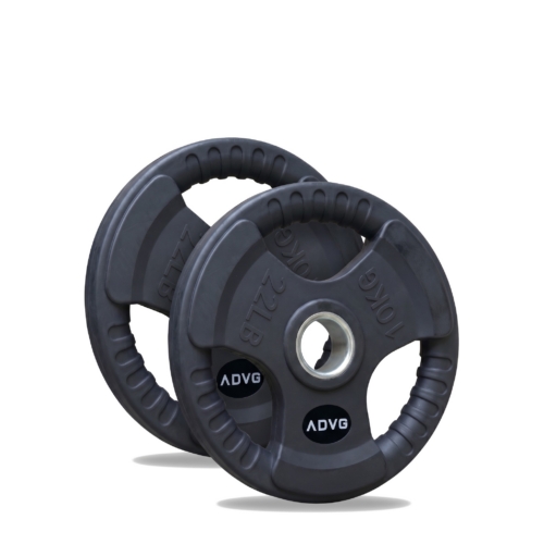 ADVG rubber coated tri grip Olympic weight plates, pair of 10kg