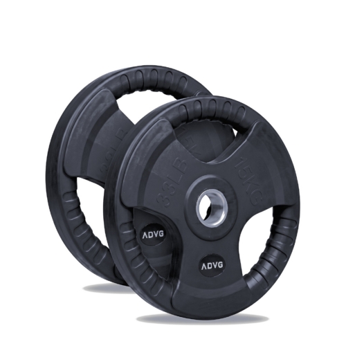ADVG rubber coated tri grip Olympic weight plates, pair of 15kg