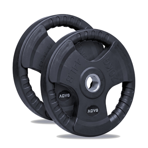 ADVG rubber coated tri grip Olympic weight plates, pair of 20kg